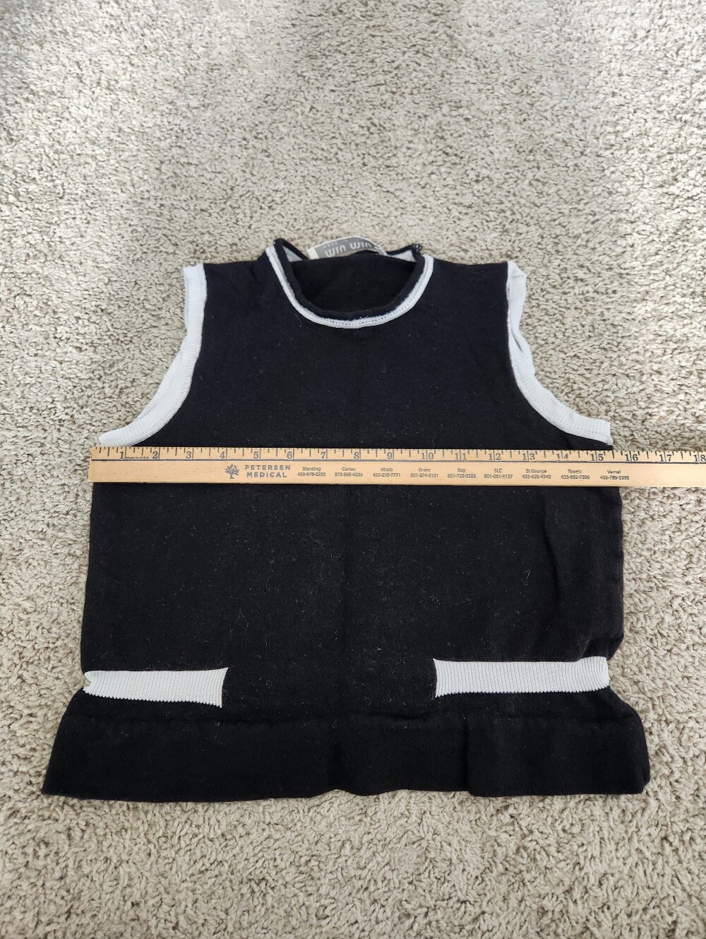 Miu Miu Wool Knit Tank Top With White Trim Size 44 - Picture 6 of 7